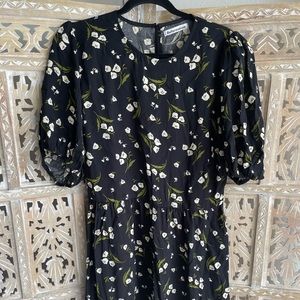 Reformation Mini Floral Puff Sleeve Dress